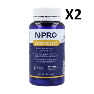Pack 2 unidades Enzimdigest (enzimas digestivas) 60 cápsulas NPro