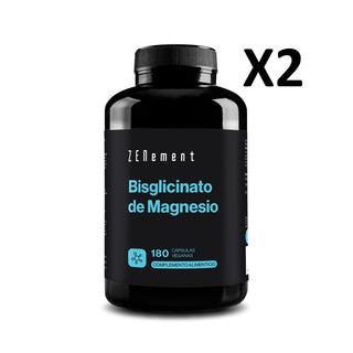 Pack 2 unidades Bisglicinato de Magnesio - 180 Cápsulas Veganas Zenement