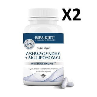 Pack 2 unidades Ashwagandha + Mg liposomal 60 cápsulas Espadiet