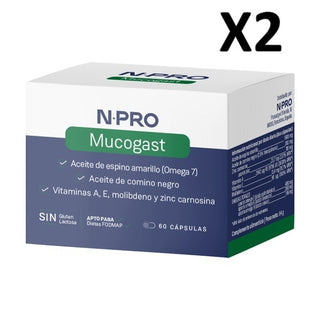Pack 2 unidades Mucogast 60 cápsulas NPro